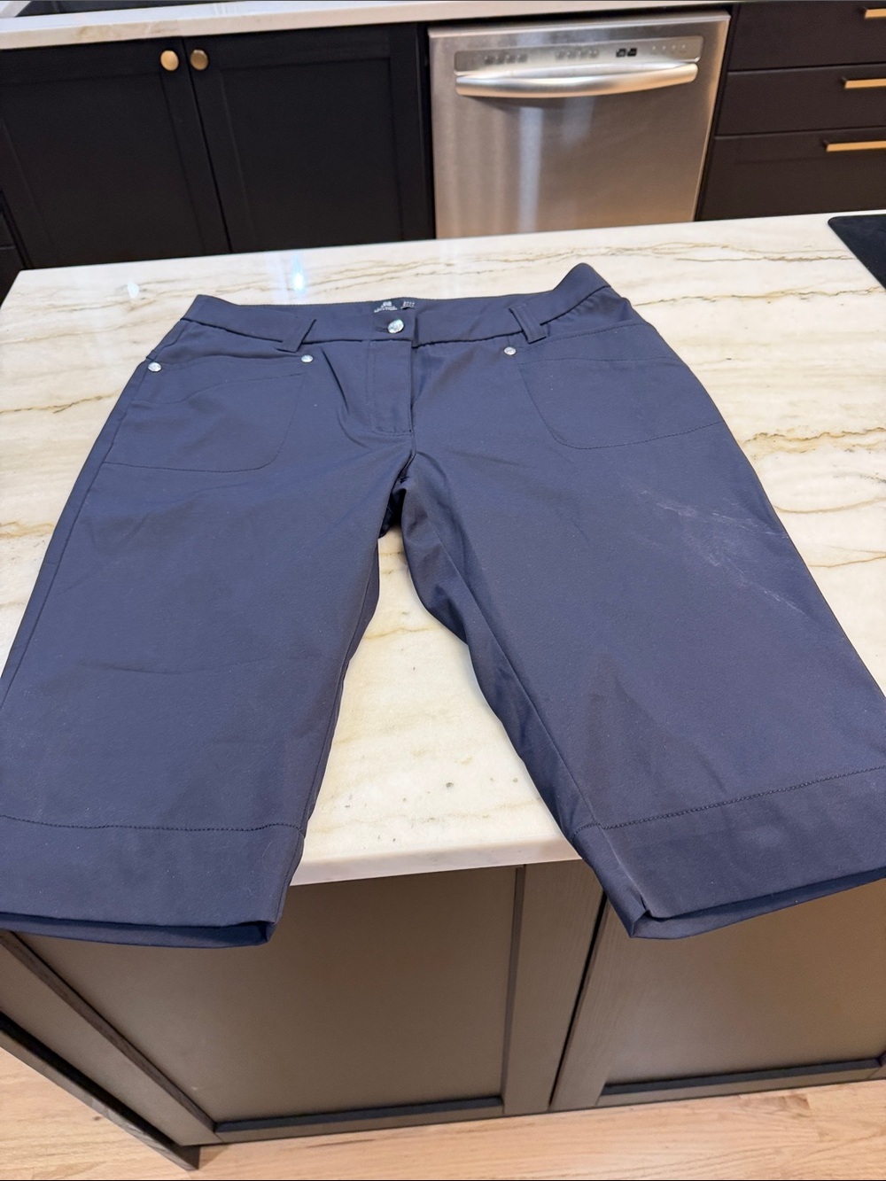Daily Sports Black Bermuda Shorts with Front Pockets